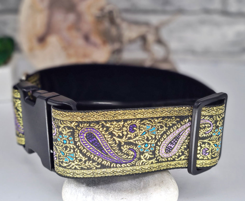 Metalic Purple Paisley 2" Wide Collars Top Dog Collars & Accessories