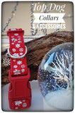 Red Snowflake printed Dog Collar