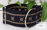 Black & Gold Scroll 2" wide Collars