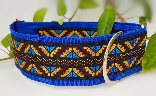 Blue Zig Zag 2" Wide Collars