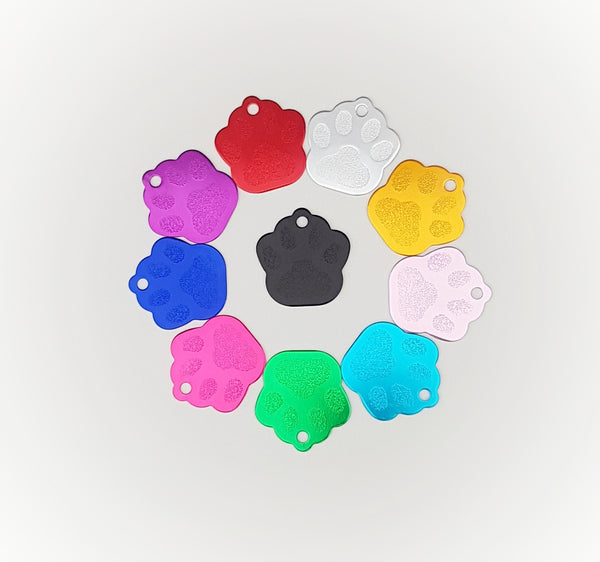 Paw Print Pet ID Tags Large