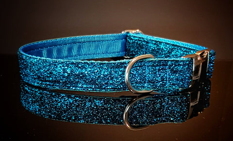 Turquoise Sparkle Dog Collars & Leads