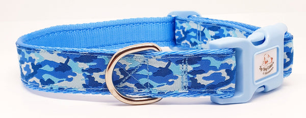 Blue Camo Dog Collars & Leads