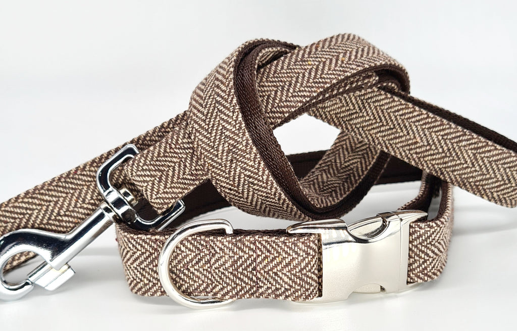 Brown Herringbone Collars & Leads Top Dog Collars & Accessories