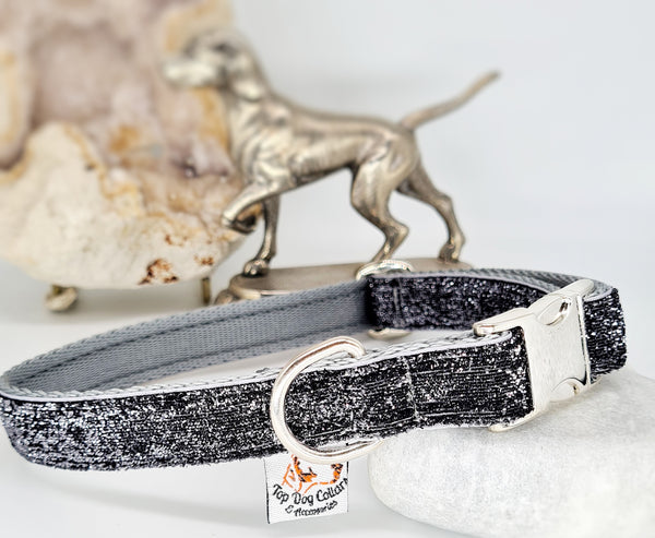 Gun Metal Grey Sparkle Collars & Leads