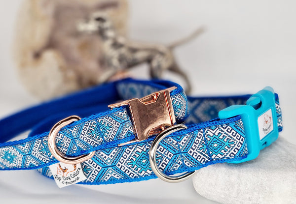 Blue Aztec Collars & Leads