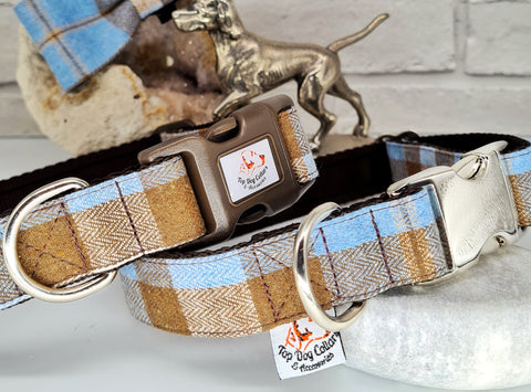 Sky Blue Herringbone Check