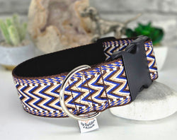 Chocolate Brown & Blue Chevron