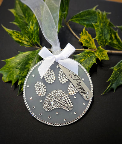 Diamante Paw Print Clear
