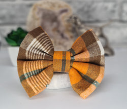 Ajka Orange Herringbone Check Bow tie