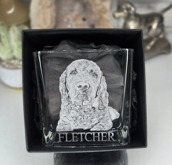 Personalised Photo Etched Glass T-Light Holders