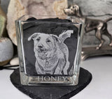 Personalised Photo Etched Glass T-Light Holders