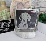 Personalised Photo Etched Glass T-Light Holders