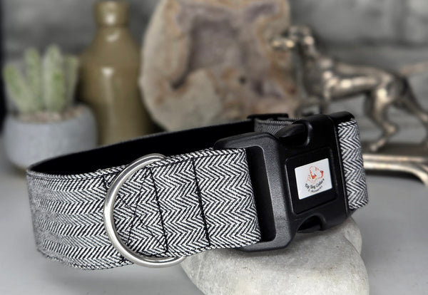 Black and White Herringbone 1.5"