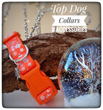 Orange Snowflake printed Dog Collar