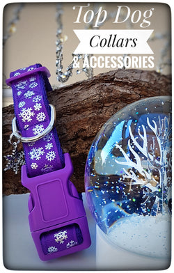 Purple Snowflake printed Dog Collar