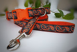 Orange Paisley Dog Collars & Leads