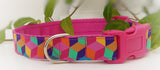 Pink Mosaic Collars & Leads