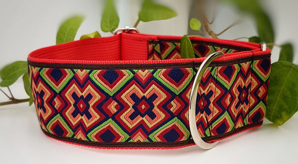 Red Retro pattern 2" Wide Collars