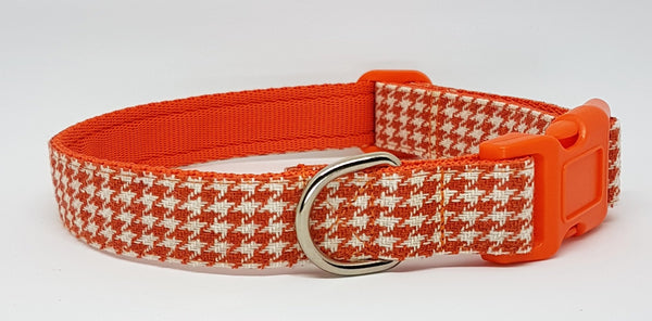 Orange Dogtooth Dog Collars & Leads