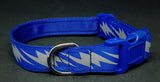 Royal Blue Lightening Bolt Reflective Dog Collar