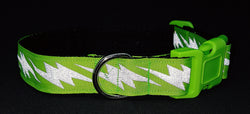 Dayglow Green Lightening Bolt Reflective Dog Collar