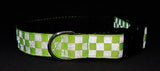 Green Chequered Reflective Dog Collar