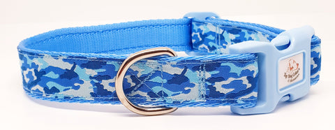 Blue Camo Dog Collars & Leads