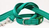 Emerald Green Plain Webbing Collars & Leads