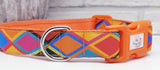 Geometric Diamonds Orange Collars & Leads