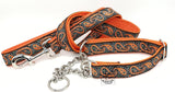 Orange Paisley Dog Collars & Leads