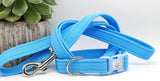 Sky Blue Plain Webbing Collars & Leads