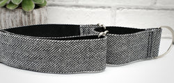 Black and White Herringbone 2" wide collars