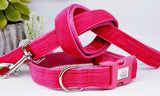 Hot Pink velvet Collars & Leads
