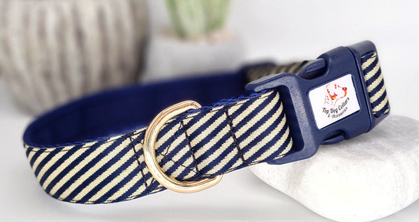 Navy & Gold Stripes Collars & Leads