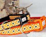 Orange Damask Collars & Leads