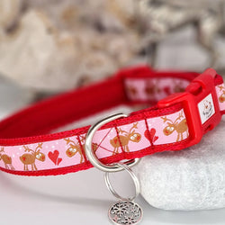 Jolly Reindeer Pink Dog Collars